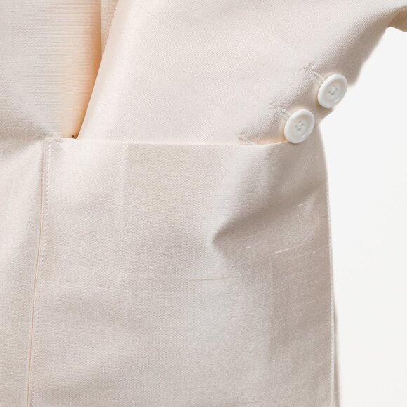 Ron Leal Vintage Classic Off White Raw Silk Blazer - Picture 7 of 9